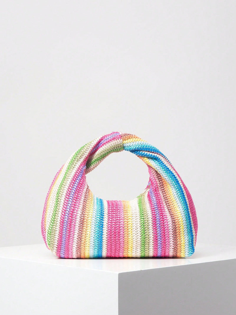 Bohemian Stro Handtas Zomer | Strandtas | Holle bloemen geweven tas met casual stijl