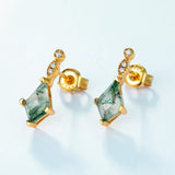 Moosagaat- en Witte Zirkon-sieradenset – Lana