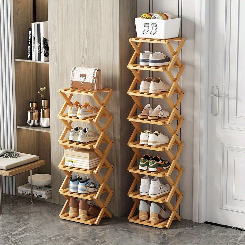 Functioneel Bamboe Schoenenrek – Compact en Flexibel voor Kleine Ruimtes