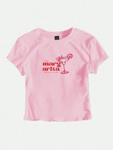 Casual T-shirt met Letterprint | Dames T-shirts | Veelzijdig en Modieus T-shirt voor Dames