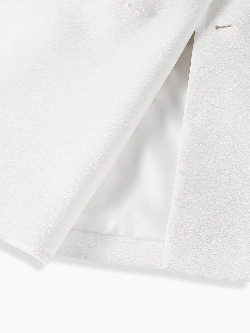 Asymmetrische Blazer met Riem | Damespakken | Stijlvolle Tweedelige Pak voor Zakelijke Gelegenheden