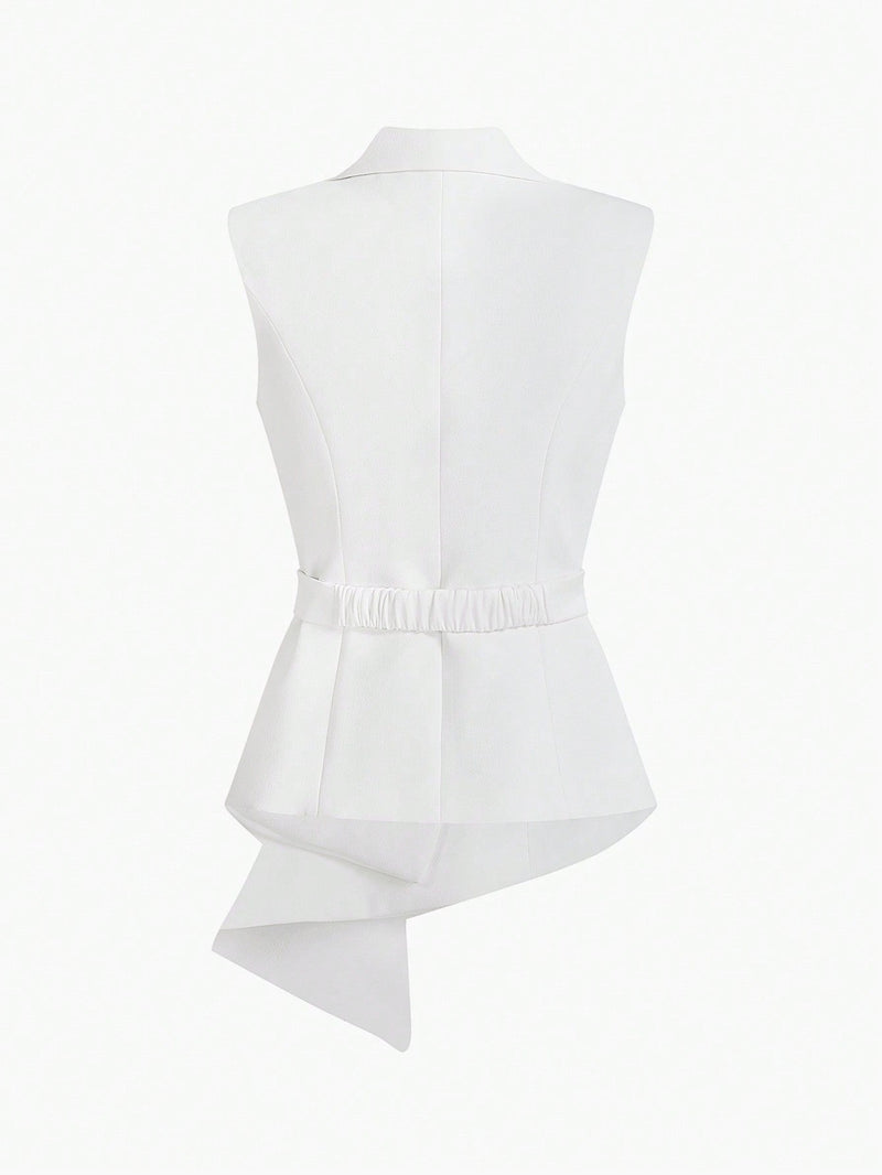 Asymmetrische Blazer met Riem | Damespakken | Stijlvolle Tweedelige Pak voor Zakelijke Gelegenheden