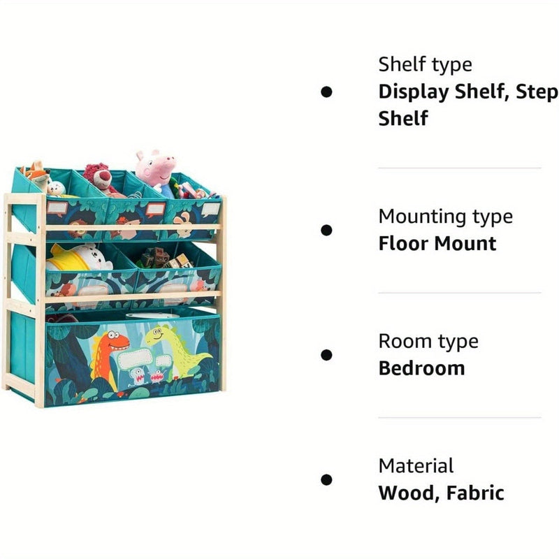 Speelgoedorganizer met 3 Niveaus en Opbergdozen – Perfect voor Kinderkamer en Speelgoedopslag