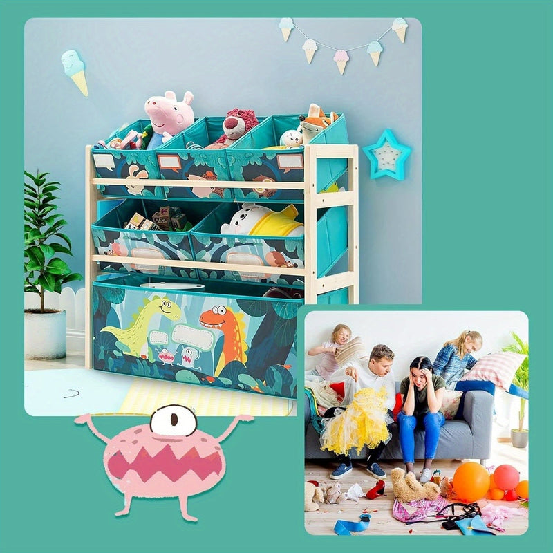 Speelgoedorganizer met 3 Niveaus en Opbergdozen – Perfect voor Kinderkamer en Speelgoedopslag