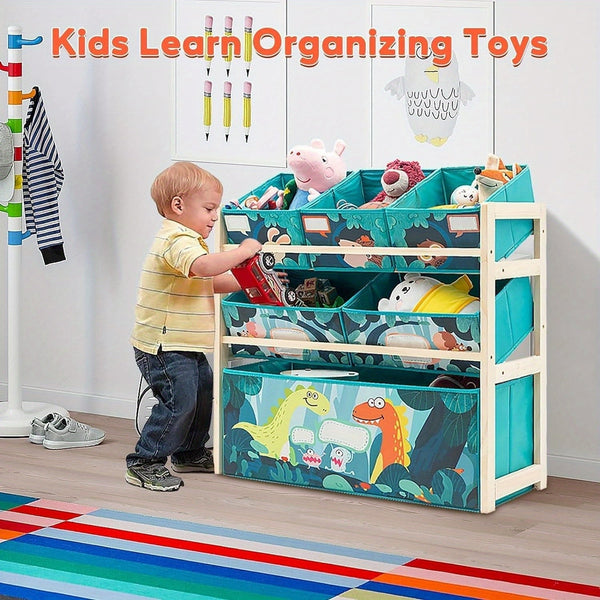 Speelgoedorganizer met 3 Niveaus en Opbergdozen – Perfect voor Kinderkamer en Speelgoedopslag
