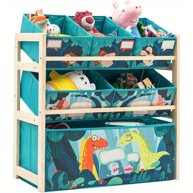 Speelgoedorganizer met 3 Niveaus en Opbergdozen – Perfect voor Kinderkamer en Speelgoedopslag