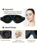 3D Slaapmasker Reizen & Ontspanning | Slaapmasker | Comfortabel en lichtblokkerend oogmasker voor optimale rust