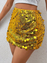 BamGleam Bodycon Pailletten Rok | Feestrok Dames | Minirok met pailletten voor feestelijke gelegenheden