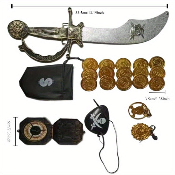 Piratenavontuur Speelgoedset – Inclusief Mes, Munten en Kompas