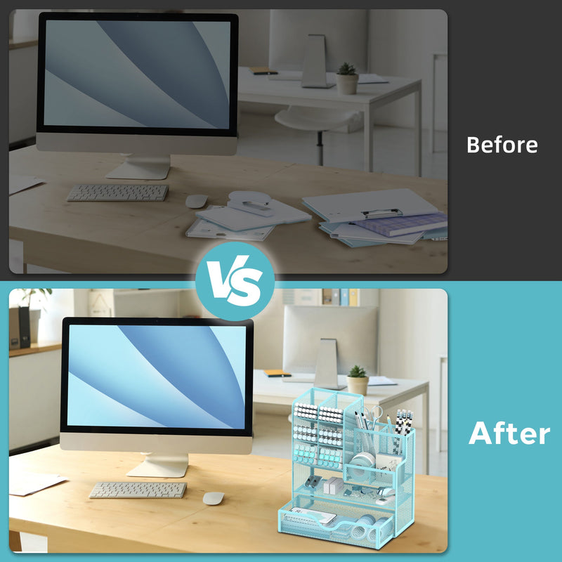 Slimme Organisatie Bureaurek - Multifunctionele Opbergruimte voor Je Kantoorbenodigdheden