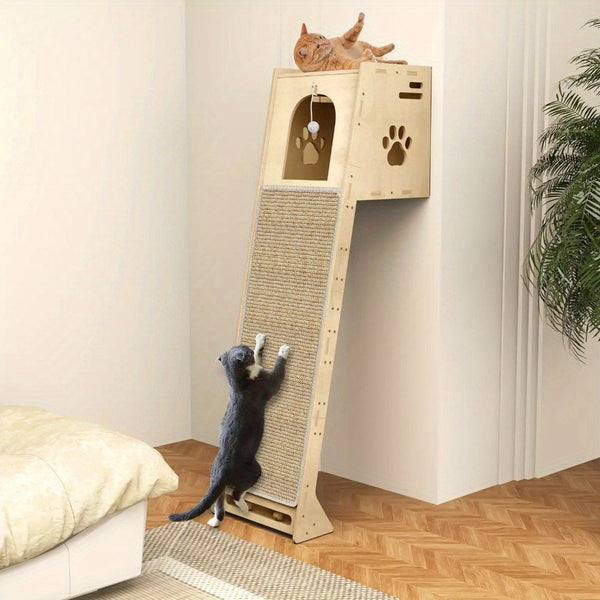 NatureClimb Houten Kattenhuis – Compact en Speels Meubel