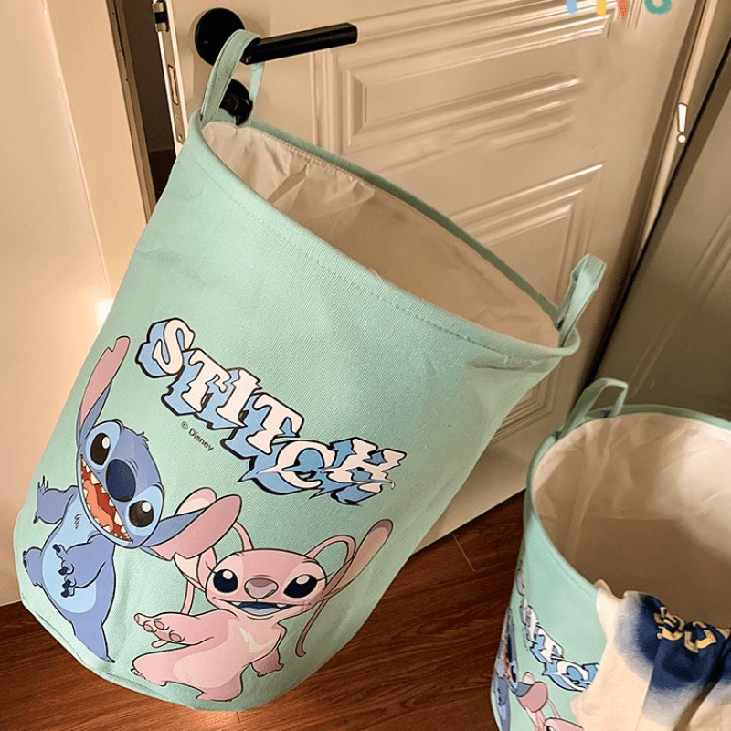 Stitch-Themed Opvouwbare Wasmand - Ruime Polyester Organisator met Handvatten