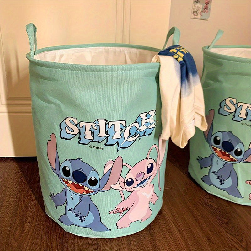 Stitch-Themed Opvouwbare Wasmand - Ruime Polyester Organisator met Handvatten