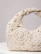 Bohemian Stro Handtas Zomer | Strandtas | Holle bloemen geweven tas met casual stijl