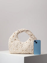 Bohemian Stro Handtas Zomer | Strandtas | Holle bloemen geweven tas met casual stijl