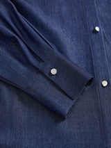 Denim Blouse met Bloem Detail | Damesblouses | Unieke en Artistieke Casual Outfit