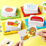 Educatieve Puzzelset voor Kinderen – 16 Stuks met Leuke Beelden van Beroepen, Voertuigen en Groenten