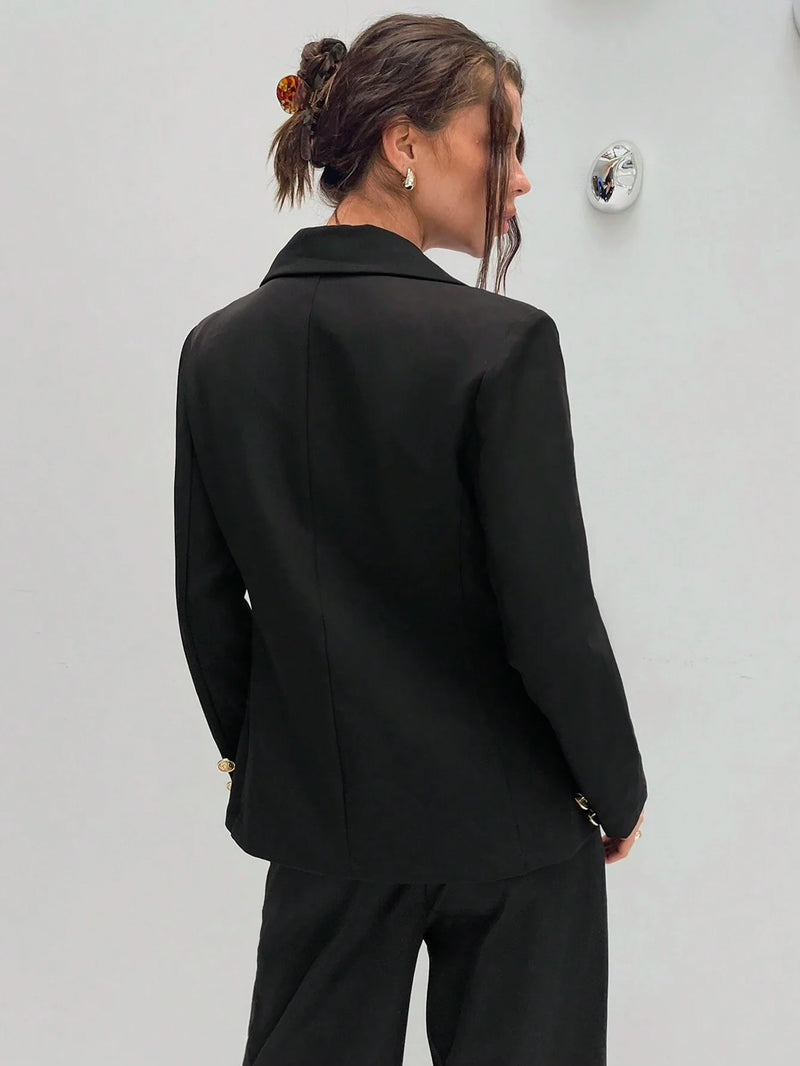 Asymmetrische Revers Blazer | Damesjassen | Getailleerde Mid-Lengte Blazer voor Elegante Uitstraling