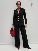 Asymmetrische Revers Blazer | Damesjassen | Getailleerde Mid-Lengte Blazer voor Elegante Uitstraling