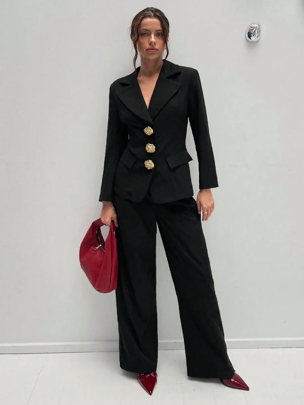 Asymmetrische Revers Blazer | Damesjassen | Getailleerde Mid-Lengte Blazer voor Elegante Uitstraling