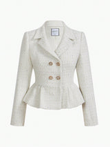 Elegante Tweedelige Set met Parel Details | Damespakken | Luxueuze en Stijlvolle Outfit voor Speciale Gelegenheden