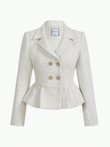 Elegante Tweedelige Set met Parel Details | Damespakken | Luxueuze en Stijlvolle Outfit voor Speciale Gelegenheden
