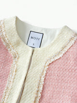 Contrast Binding Boxy Jas met broek | Dames outfit | Trendy Korte Blazer met broek voor Casual en Werk