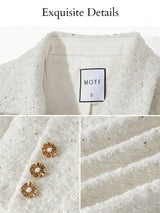 Elegante Tweedelige Set met Parel Details | Damespakken | Luxueuze en Stijlvolle Outfit voor Speciale Gelegenheden