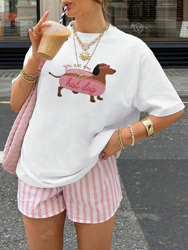 Cocktail Martini Gedrukt Crop Top | Dames Tops | Trendy Grafisch T-shirt voor de Zomer