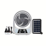 Draagbare Zonne-energie Ventilator en Nachtlamp – Multifunctioneel en Oplaadbaar