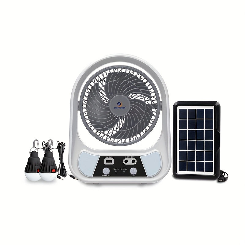 Draagbare Zonne-energie Ventilator en Nachtlamp – Multifunctioneel en Oplaadbaar