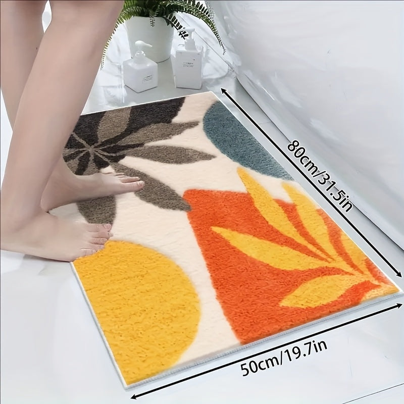 Abstracte Geometrische Badmat – Absorberend en Zacht voor Badkamer of Keuken