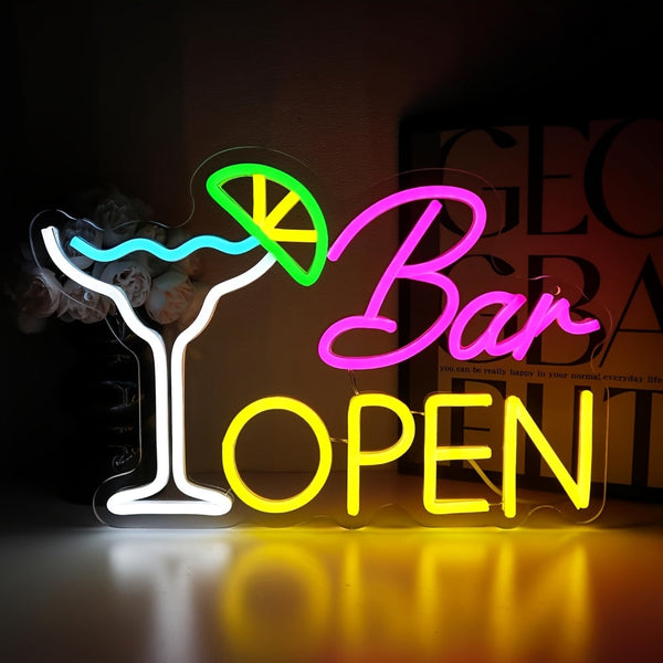 Verlicht Bord “Bar Open” – Sfeervolle Decoratie