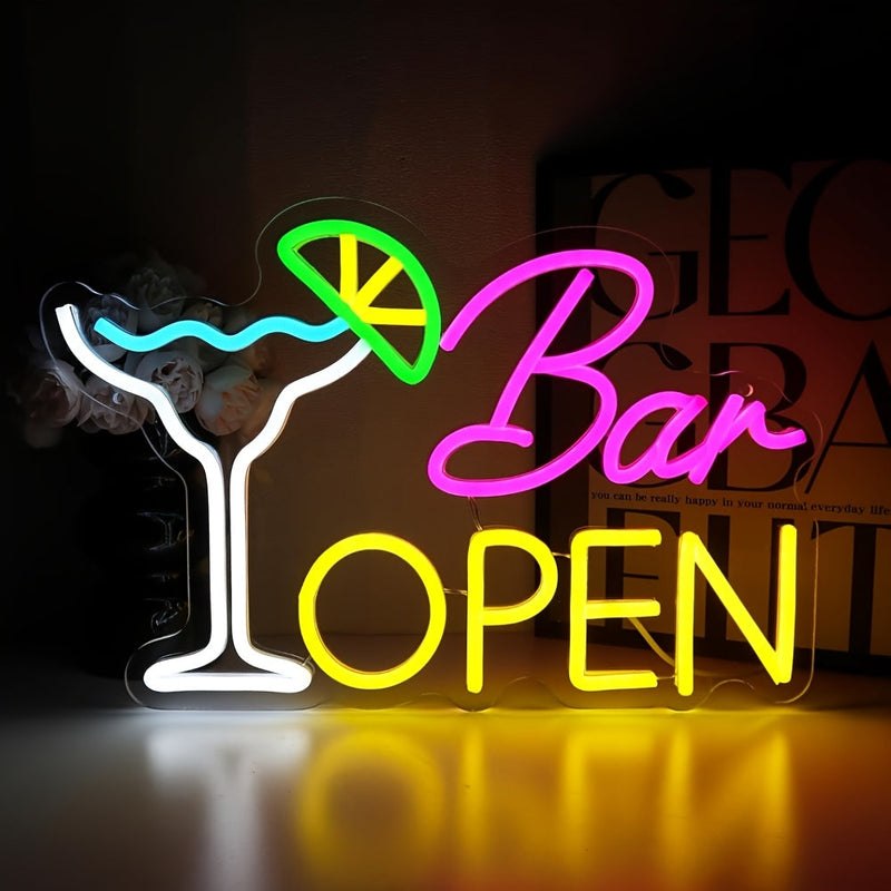 Verlicht Bord “Bar Open” – Sfeervolle Decoratie