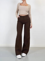 Beau | Hoge Taille Pantalon Met Rechte Pijpen