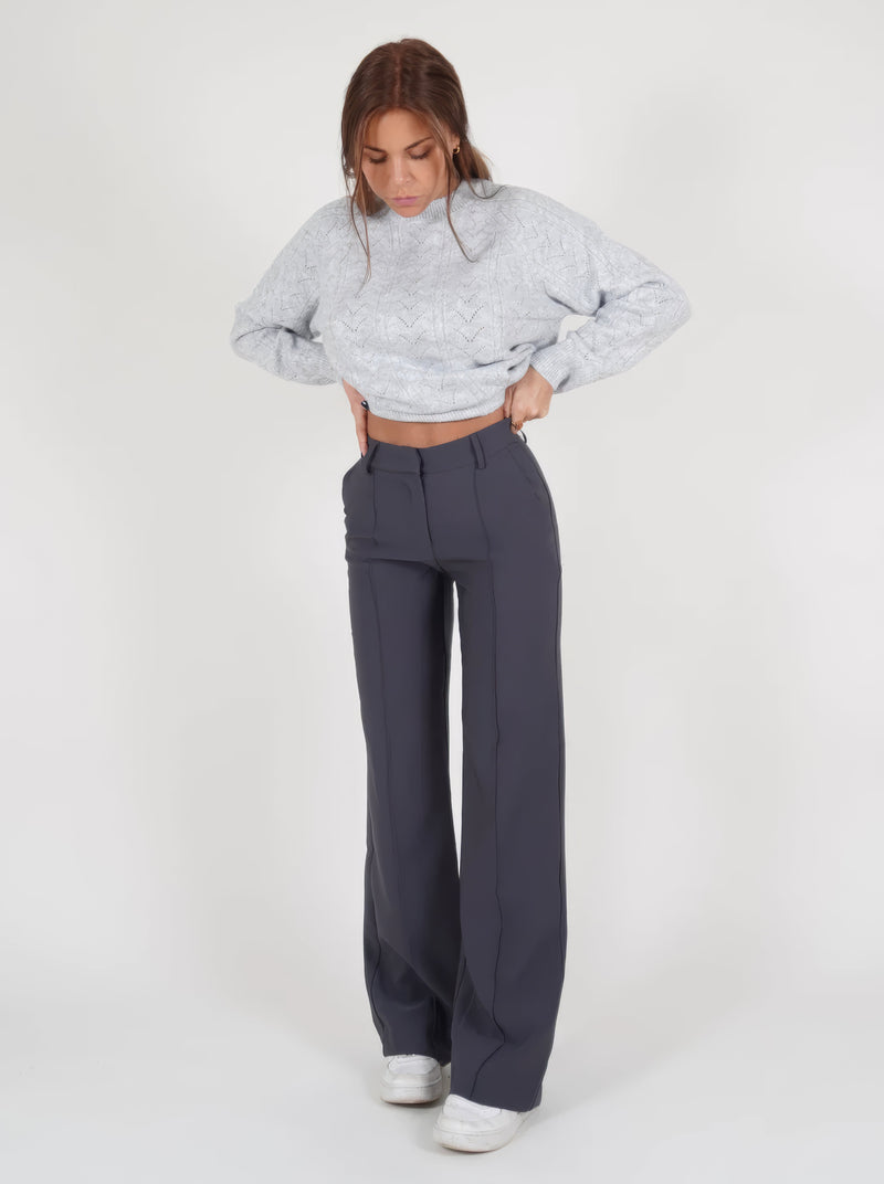Beau | Hoge Taille Pantalon Met Rechte Pijpen