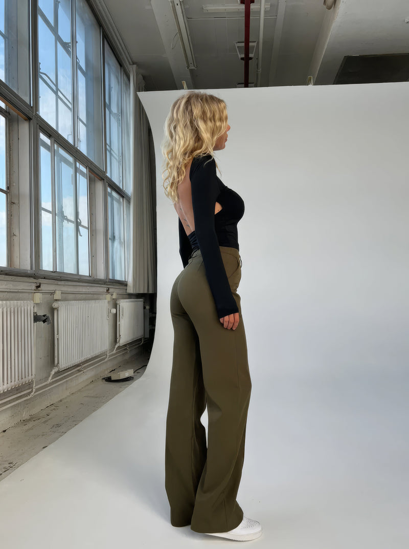 Beau | Hoge Taille Pantalon Met Rechte Pijpen