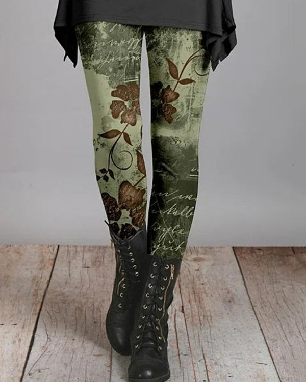 Bohemian Retro Leggings met Etnische Prints – Ziva