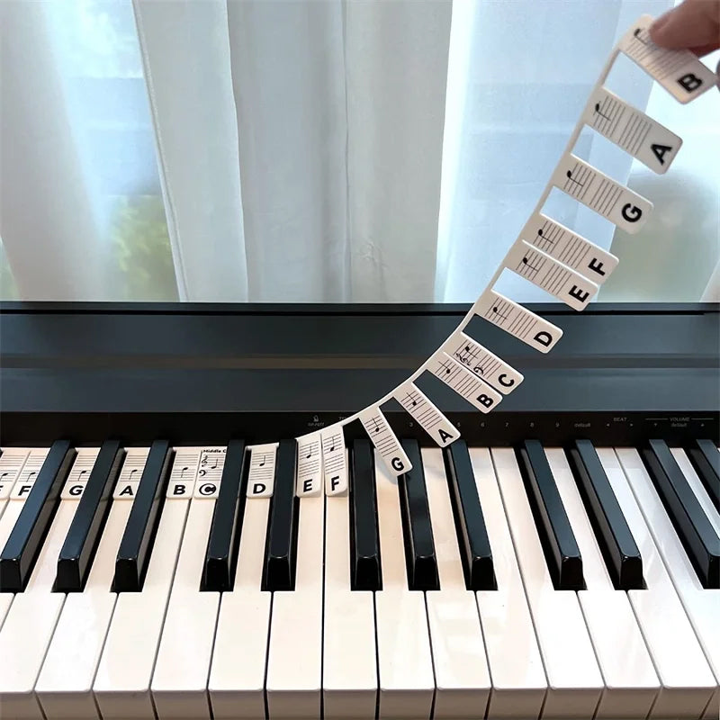 Afneembare notenlabels van siliconen voor 88-toetsen piano's en keyboards
