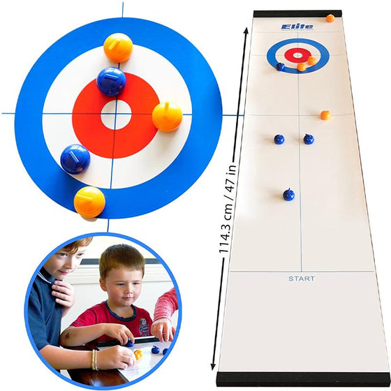 Mini-tafelcurling spel voor thuis met glijstenen & magnetische stangen