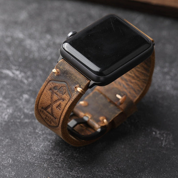Handgemaakt Vintage Lederen Apple Watch Band
