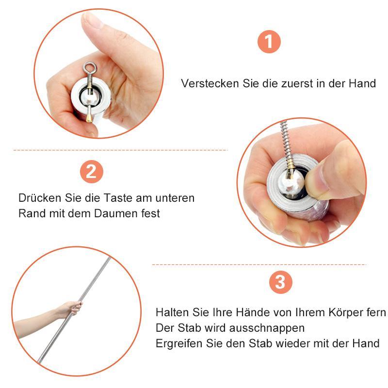 Draagbare metalen stok voor zelfverdediging en goochelen
