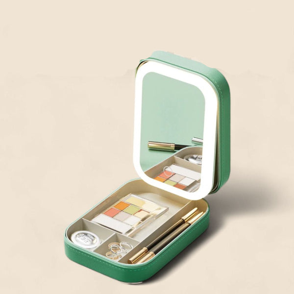 Compacte verlichte make-up organizer voor onderweg - Liora