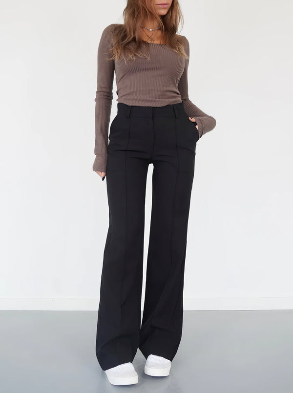 Beau | Hoge Taille Pantalon Met Rechte Pijpen