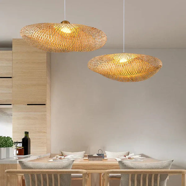 Handgemaakte Rieten Hanglamp - RayaLicht