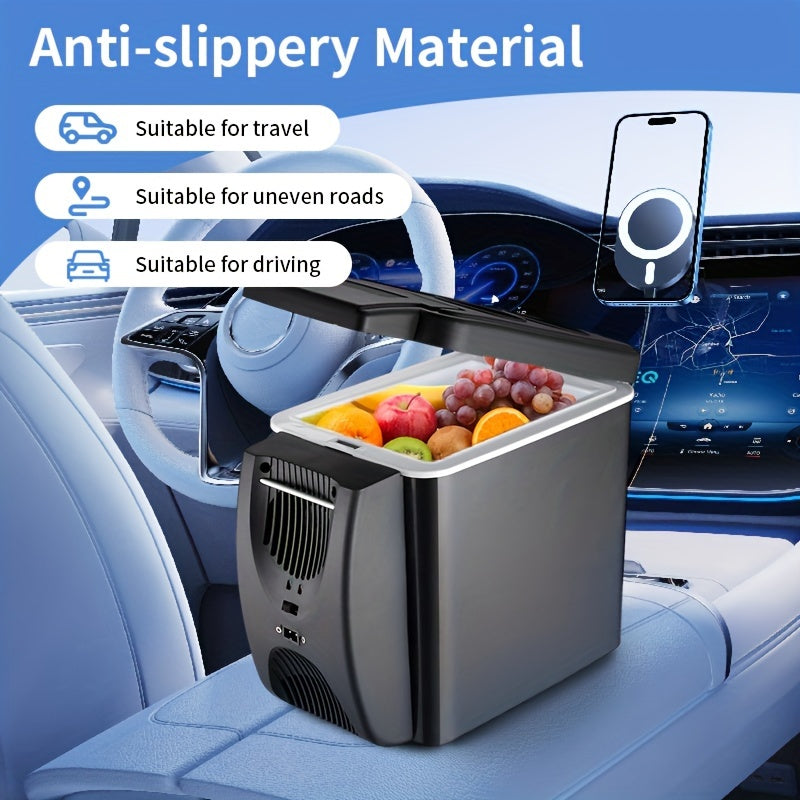 Compacte 6L draagbare mini-koelkast voor auto's – DC 12V elektrische koelbox voor dranken, zeevruchten en fruit, ideaal voor reizen en outdoor-avonturen