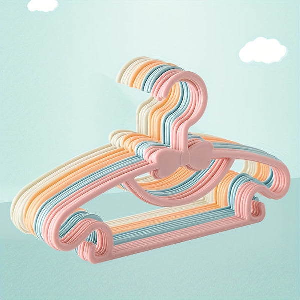 Duurzame Kleerhangers voor Kinderen - Schattig Strikontwerp, Lichtgewicht en Ruimtebesparend