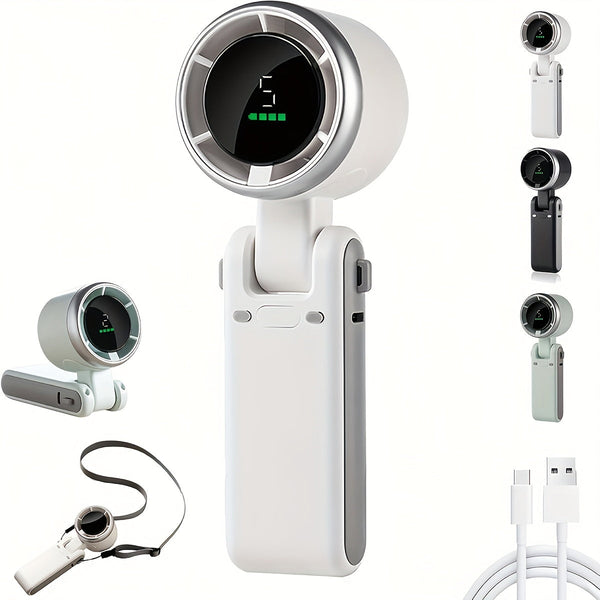 Compact Turbo Handheld Ventilator – 3-in-1 USB Oplaadbaar met 5 Snelheden