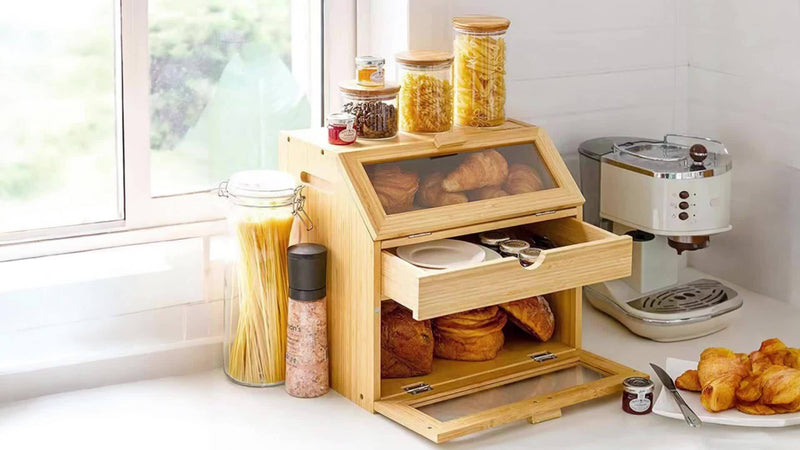 Bamboe Broodtrommel met Dubbele Planken – Praktisch en Stijlvol