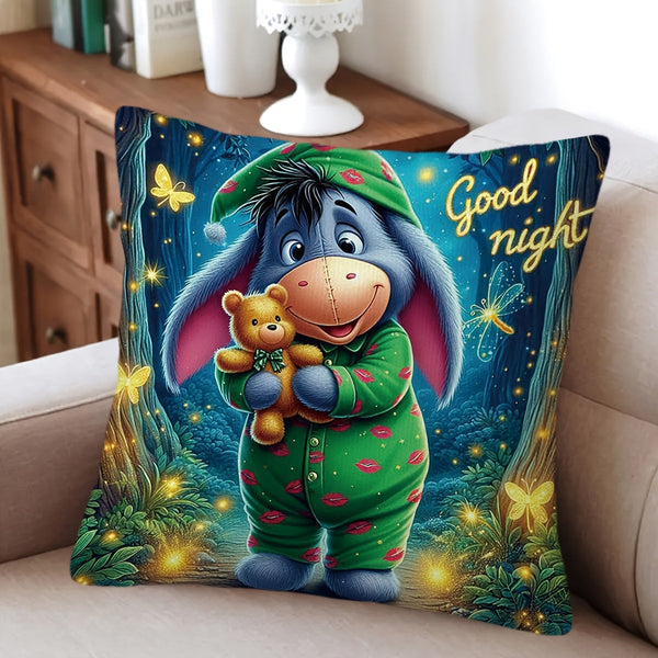Eeyore Pluche Kussenhoes - Speels Dubbelzijdig Ontwerp met Ritssluiting voor Woonkamer en Slaapkamer